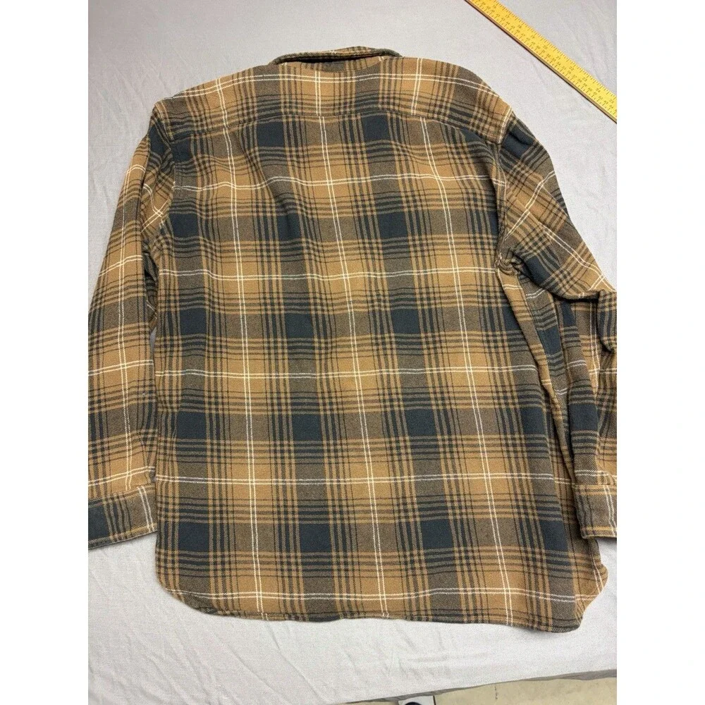 Levi's Men's Size L Brown/Black Plaid Flannel Cotton Relaxed Button-Up Shirt